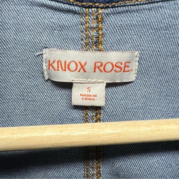 Knox Rose Utility Denim Barn Jacket Blue Long Sleeve Pockets Full Zip Size Small - Picture 7 of 11
